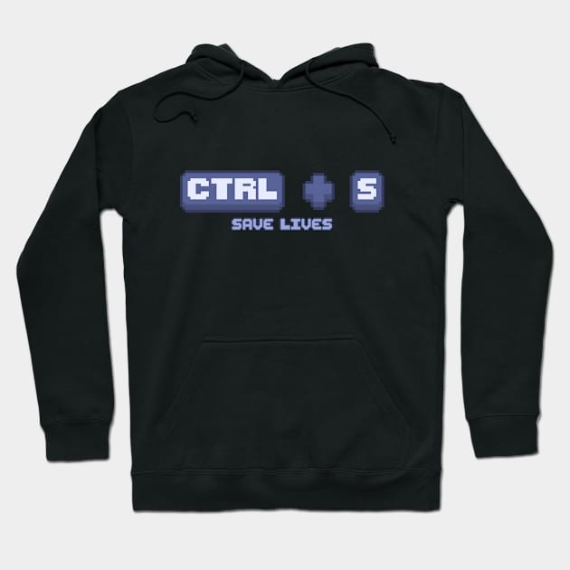 Pixel Art Keyboard Shortcut Control S Save Lives Hoodie by LivingTheIndie